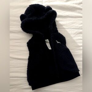 Cozy navy vest with adorable ears